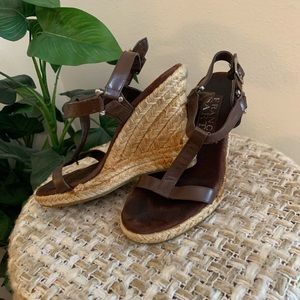 Franco Sarto Brown and Tan Wedges Size 6